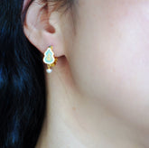 Enamel Gourd Hoop Earrings